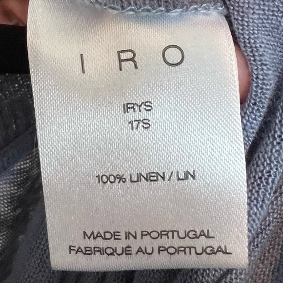 IRO Irys 100% Linen Lace Up Side Tee Size XS Periwinkle - Picture 7 of 7